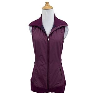 Lululemon Vest Womens 6 Eggplant Rulu Won't Stop Full Zip Lightweight Jacket